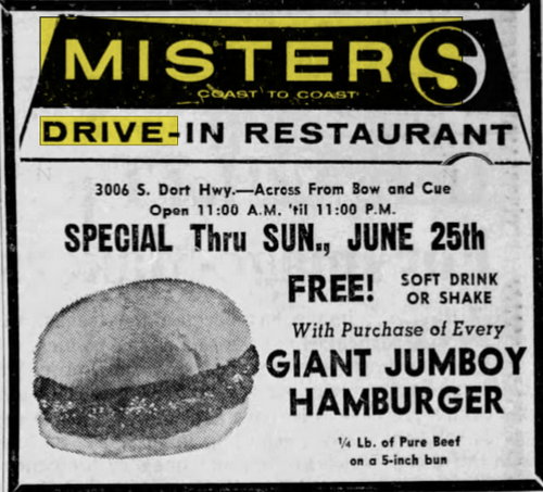 Misters Drive-In - Jun 24 1967 Article (newer photo)